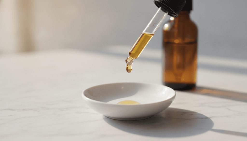 CBD oil dropper with measuring guide representing CBD dosage