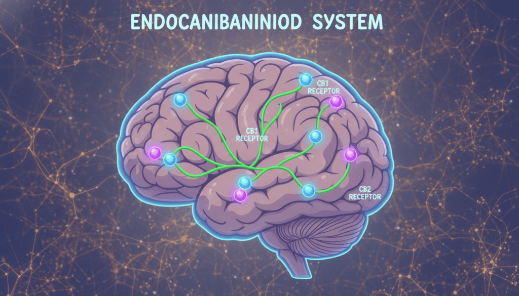 Endocannabinoid system brain neural pathways CB1 CB2