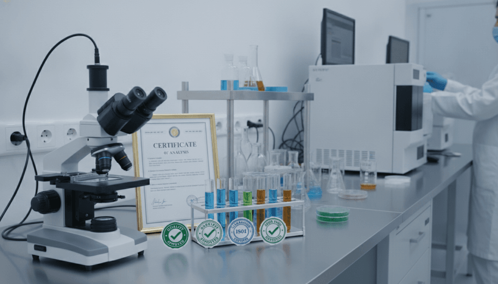 Hemp product quality testing certification