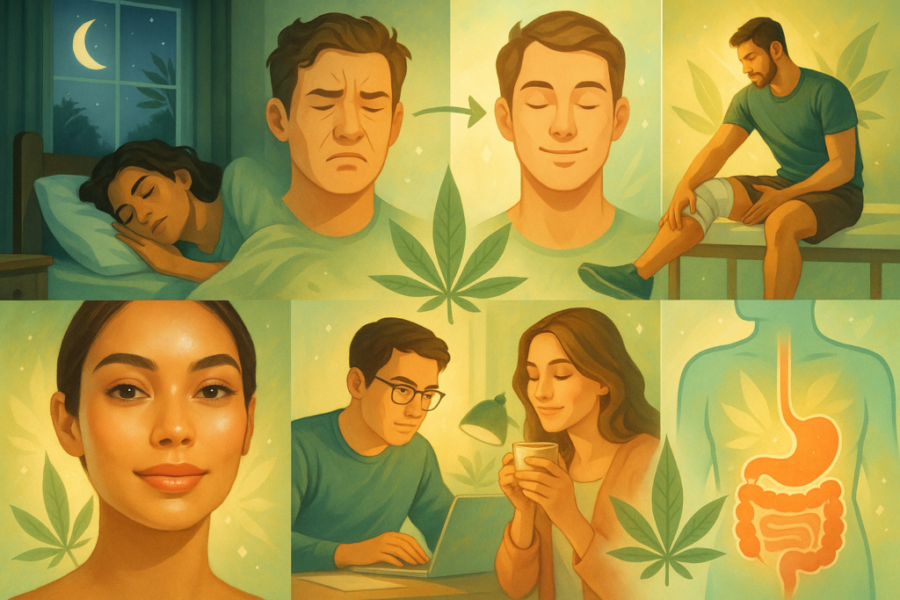 Multiple applications of hemp for sleep, stress, athletic recovery, and wellness