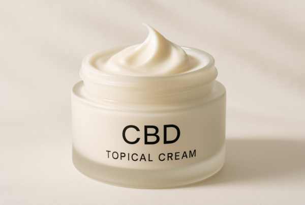 CBD topical cream jar representing skincare for eczema