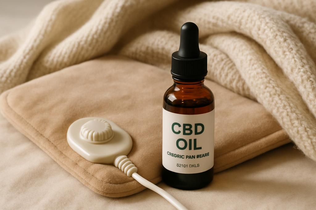 CBD oil bottle in a calm setting representing chronic pain support